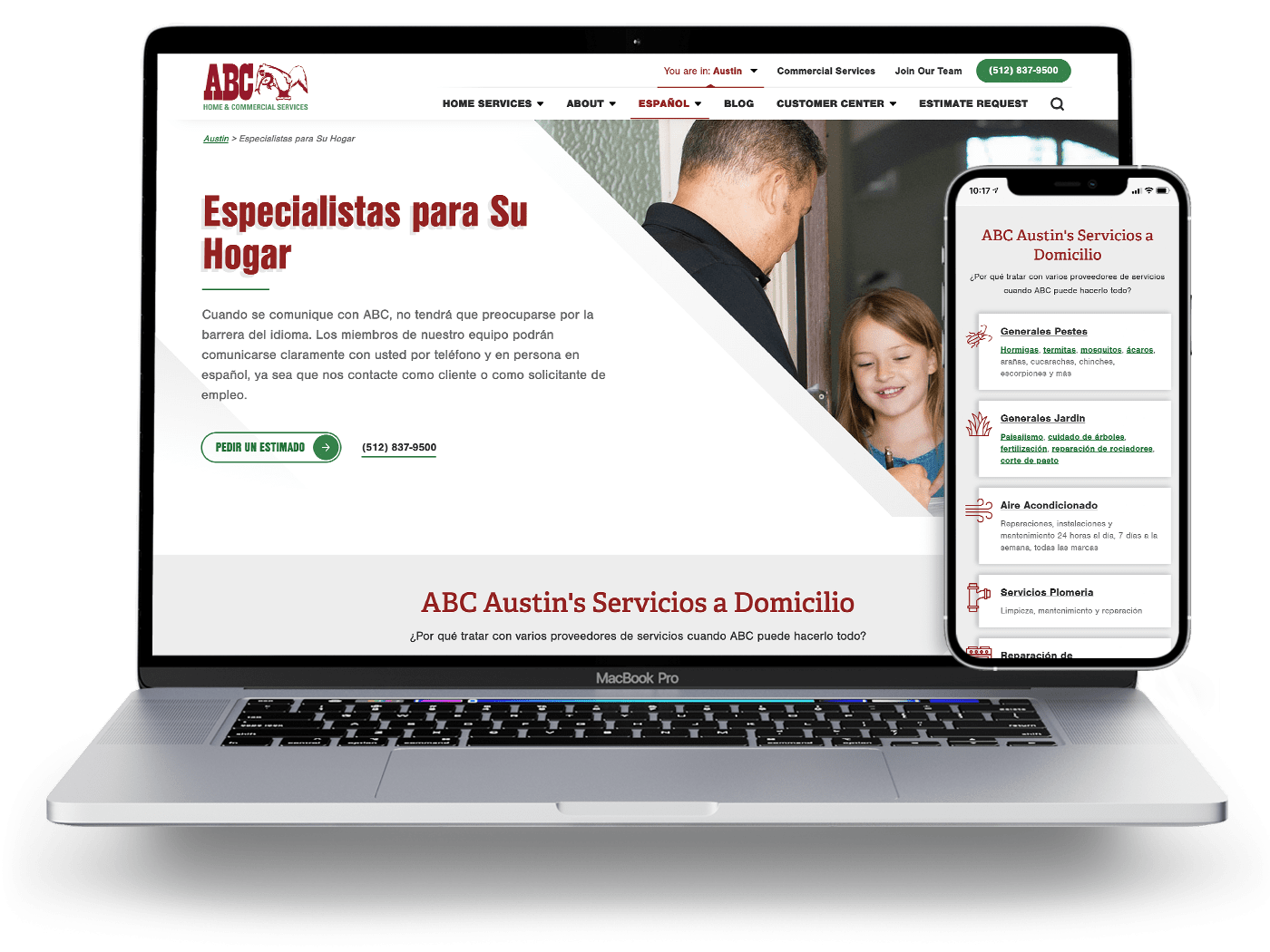Laptop and phone view of the ABC website's Spanish overview page